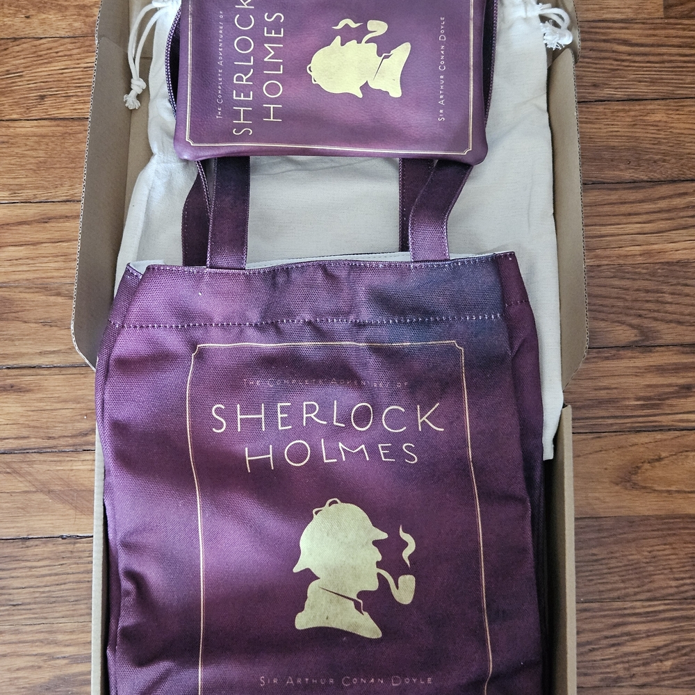 Sherlock Holmes Purple Tote Bag Set